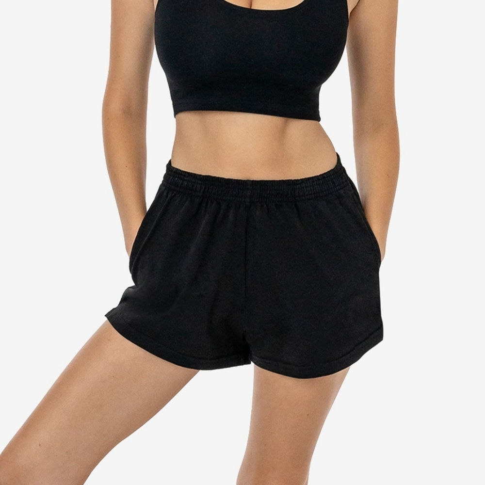 Los Angeles Apparel Heavy Jersey Garment Dye Short Shorts Black